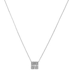 1.47 Carats White Diamond White Gold Necklace