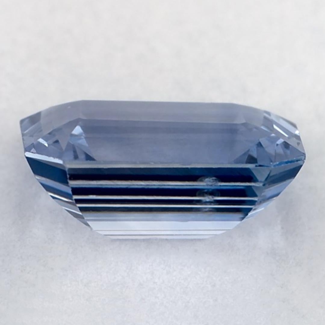 Women's or Men's 1.47 Ct Blue Sapphire Octagon Cut Loose Gemstone For Sale