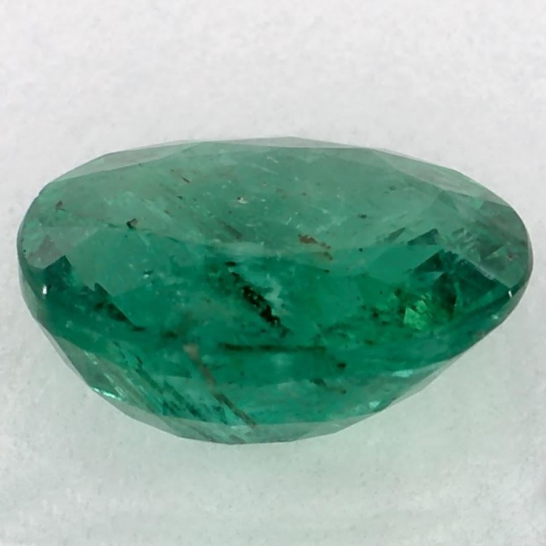 1.47 Ct Emerald Oval Loose Gemstone In New Condition For Sale In Fort Lee, NJ