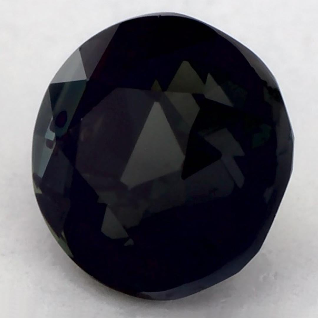 Taille ronde 1.47 Ct Green Sapphire Round Loose Gemstone (Saphir vert rond en vrac) en vente