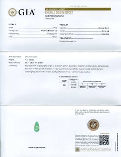1.47 ct Pear Emerald GIA Certified Colombian F1/Minor