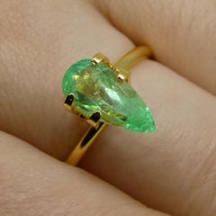 1.47 Carat Pear Emerald GIA Certified Colombian F1/Minor