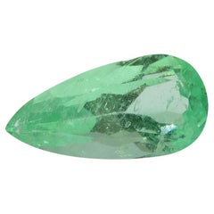 Used 1.47 ct Pear Emerald GIA Certified Colombian F1/Minor