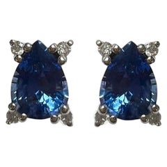 1.47 Ct Sapphire Pear Studs