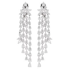 14,7 Karat SI/HI Birnen- und Marquise-Diamant-Kronleuchter-Ohrringe 18k Weißgold Schmuck