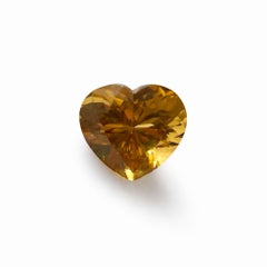 14.71 Carat Golden Citrine Heart-Cut Faceted Loose Gemstone
