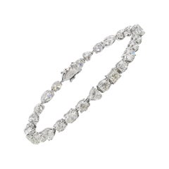 14,71 carati di diamanti naturali a taglio misto Bracciale in oro bianco 14k Gioielli da sposa