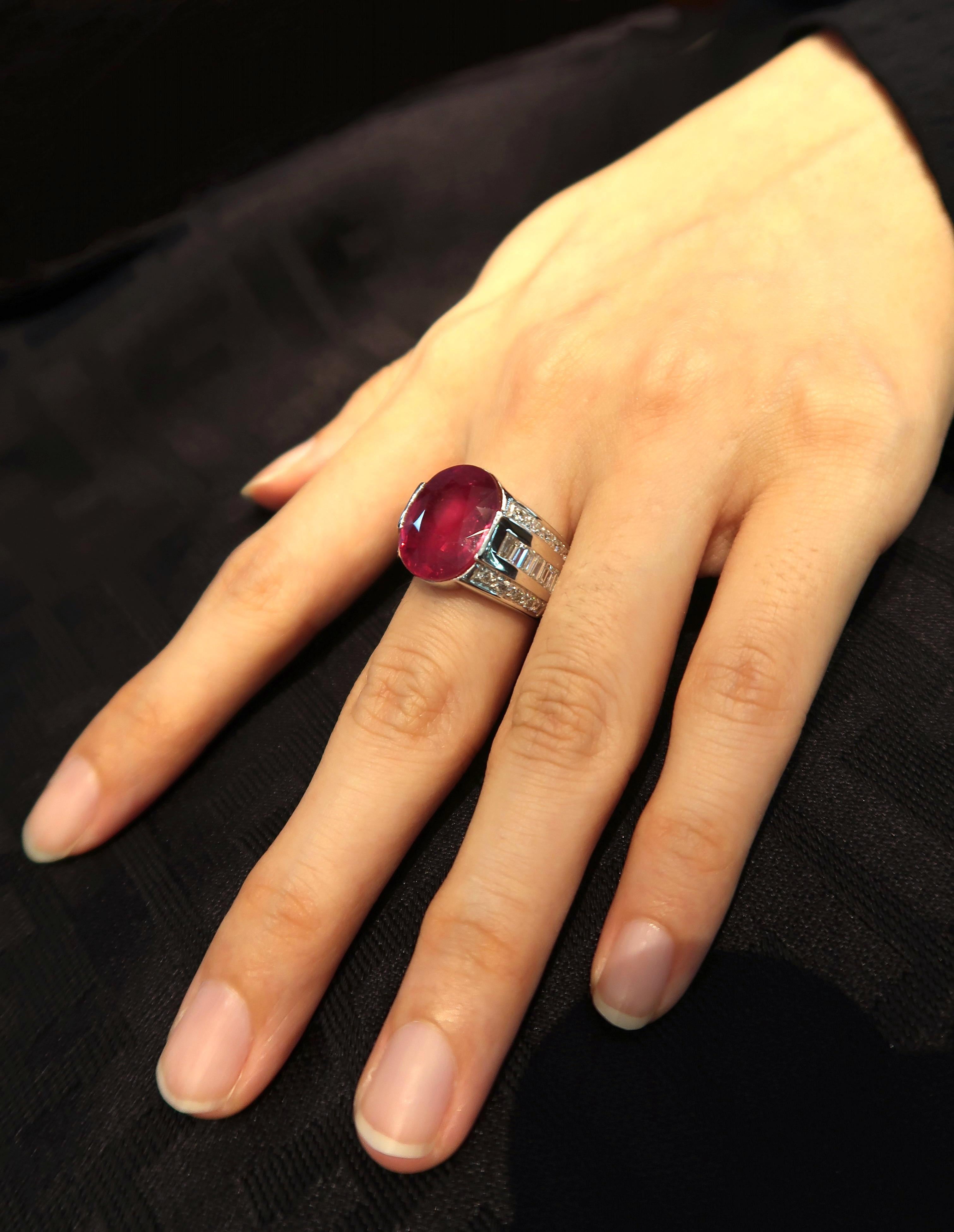 baguette ruby and diamond ring