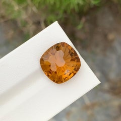 14.75 Carat Natural Loose Citrine Cushion Gem For Necklace Jewellery
