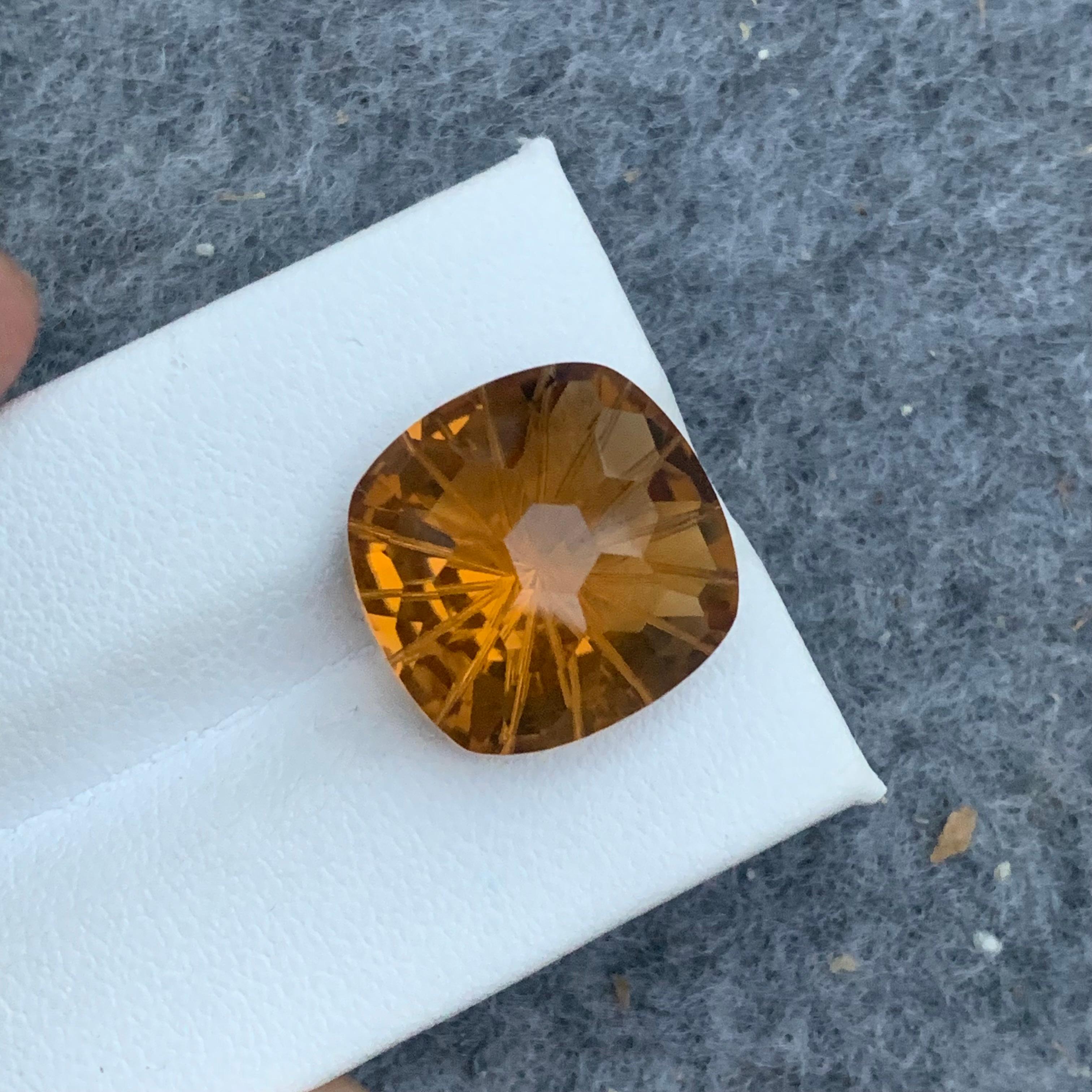 Faceted Honey Citrine
Weight : 14.75 Carats
Dimensions : 16.4x16x10 Mm
Clarity : Eye Clean 
Origin : Brazil
Color: Yellow
Shape: Cushion
Certificate: On Demand
Month: November
.
The Many Healing Properties of Citrine
Increase Optimism, And Sunny