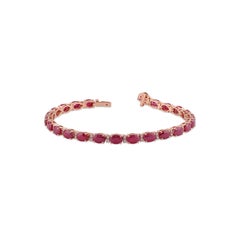 Pulsera de rubíes y diamantes de 14,75 quilates en oro rosa de 18 quilates