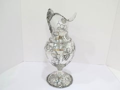 14,75 Zoll - Antiker Krug mit Weinrebenmotiv aus Sterlingsilber