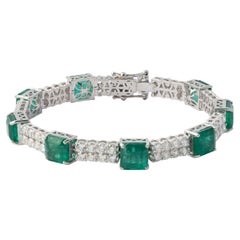 14.76 Carats Natural Zambian Emerald with Diamonds 4.74 Carats and 14k Gold