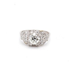 1,47ct Old European Cut K VS1 Diamant Platin Antiker Ehering