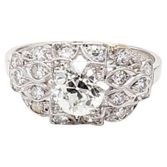1.47ct Old European Cut K VS1 Diamond Platinum Antique Wedding Ring (Anneau de mariage antique en platine)