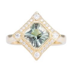 Anello di fidanzamento con castone in oro 14K con diamante aureolato 1,47ct Oregon AD2219