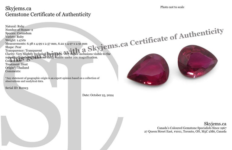 Rubis Naturel Rouge Foncé De Myanmar - Taille Poire 4.50 Carats - Certifié AGSL - Traité Par Chauffage