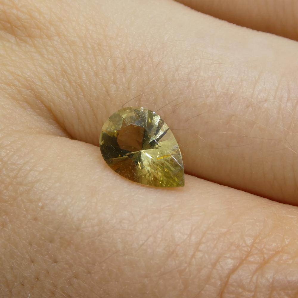 1.47ct Pear Yellow Tourmaline from Brazil For Sale 5