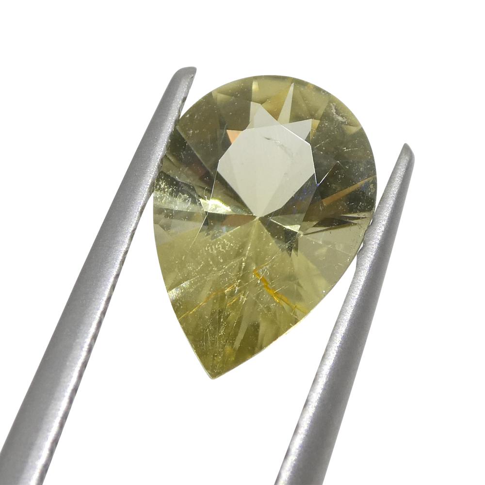 1.47ct Pear Yellow Tourmaline from Brazil For Sale 6