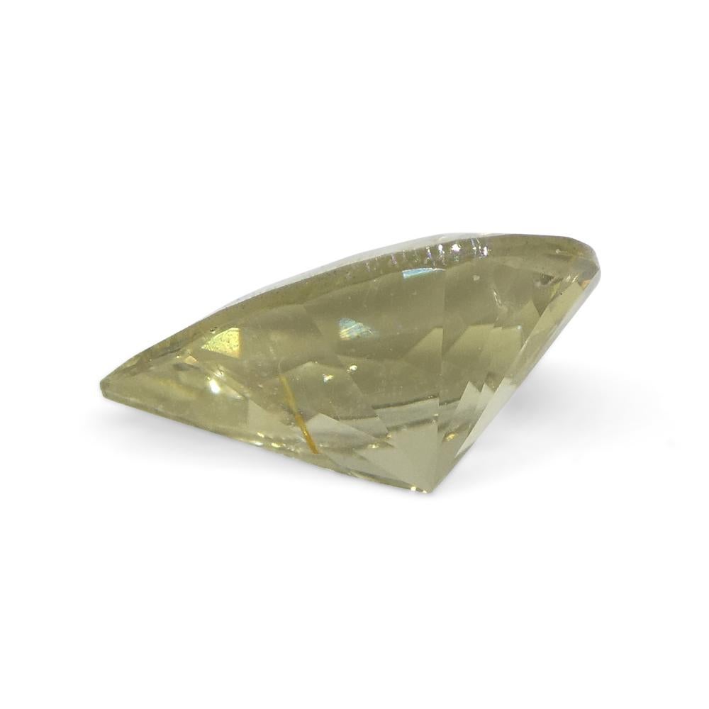 Women's or Men's 1.47ct Pear Yellow Tourmaline from Brazil For Sale