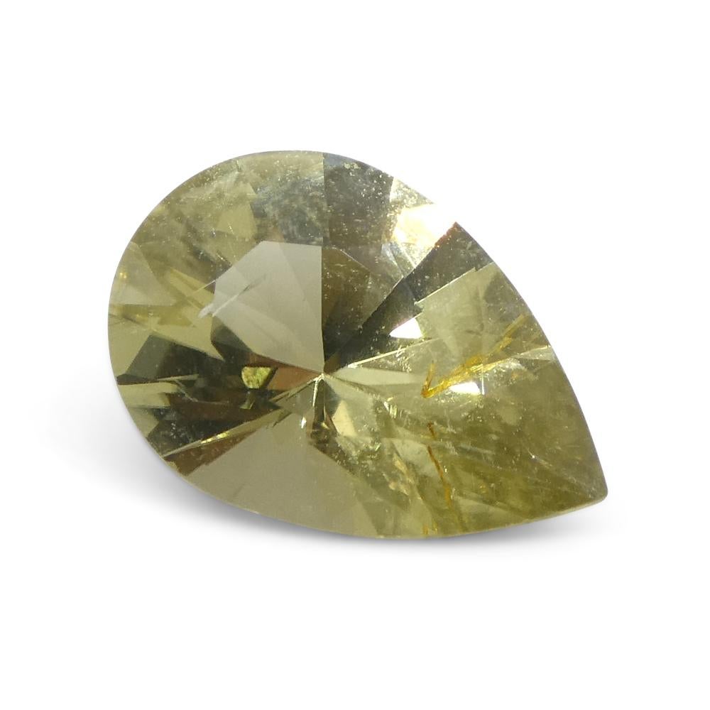 1.47ct Pear Yellow Tourmaline from Brazil For Sale 2