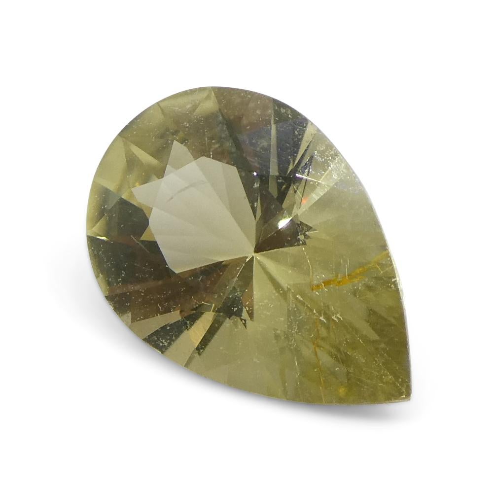 1.47ct Pear Yellow Tourmaline from Brazil For Sale 3