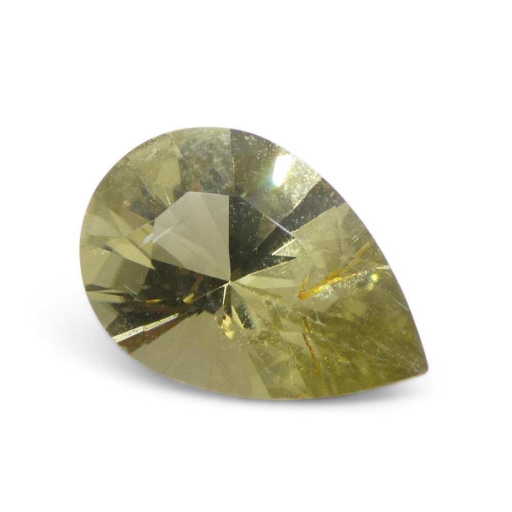 1.47ct Pear Yellow Tourmaline from Brazil For Sale 4