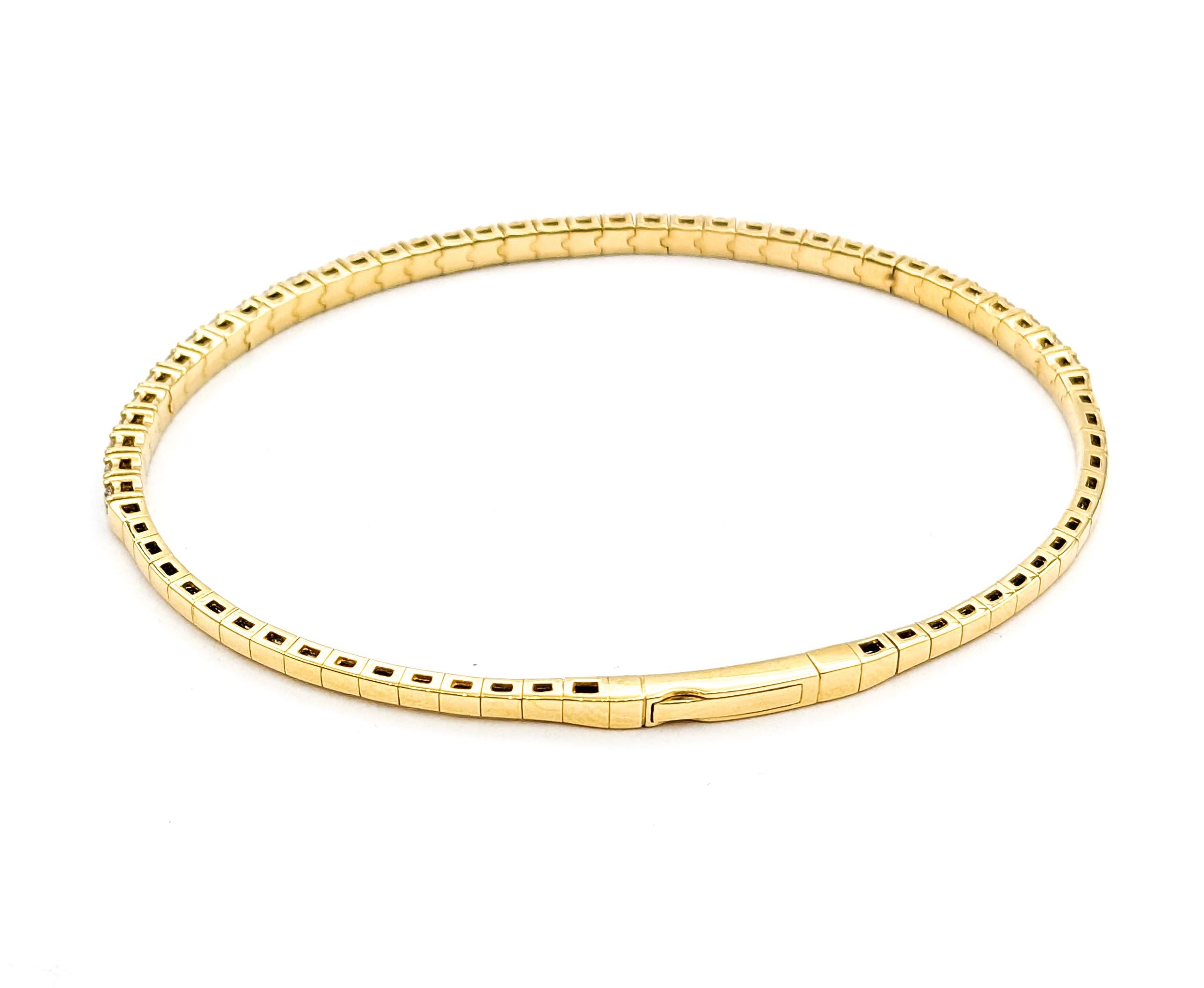 1.47ctw Diamond Bracelet In Yellow Gold In Excellent Condition For Sale In Bloomington, MN
