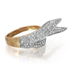 1.47Ctw Pave Set Round Cut Diamond Ladies Cocktail Ring 14K Yellow Gold Size 7.5