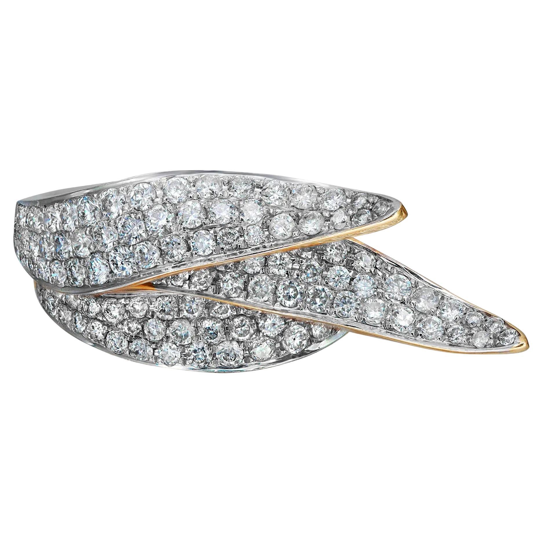 1.47Ctw Pave Set Round Cut Diamond Ladies Cocktail Ring 14K Yellow Gold Size 7.5 For Sale
