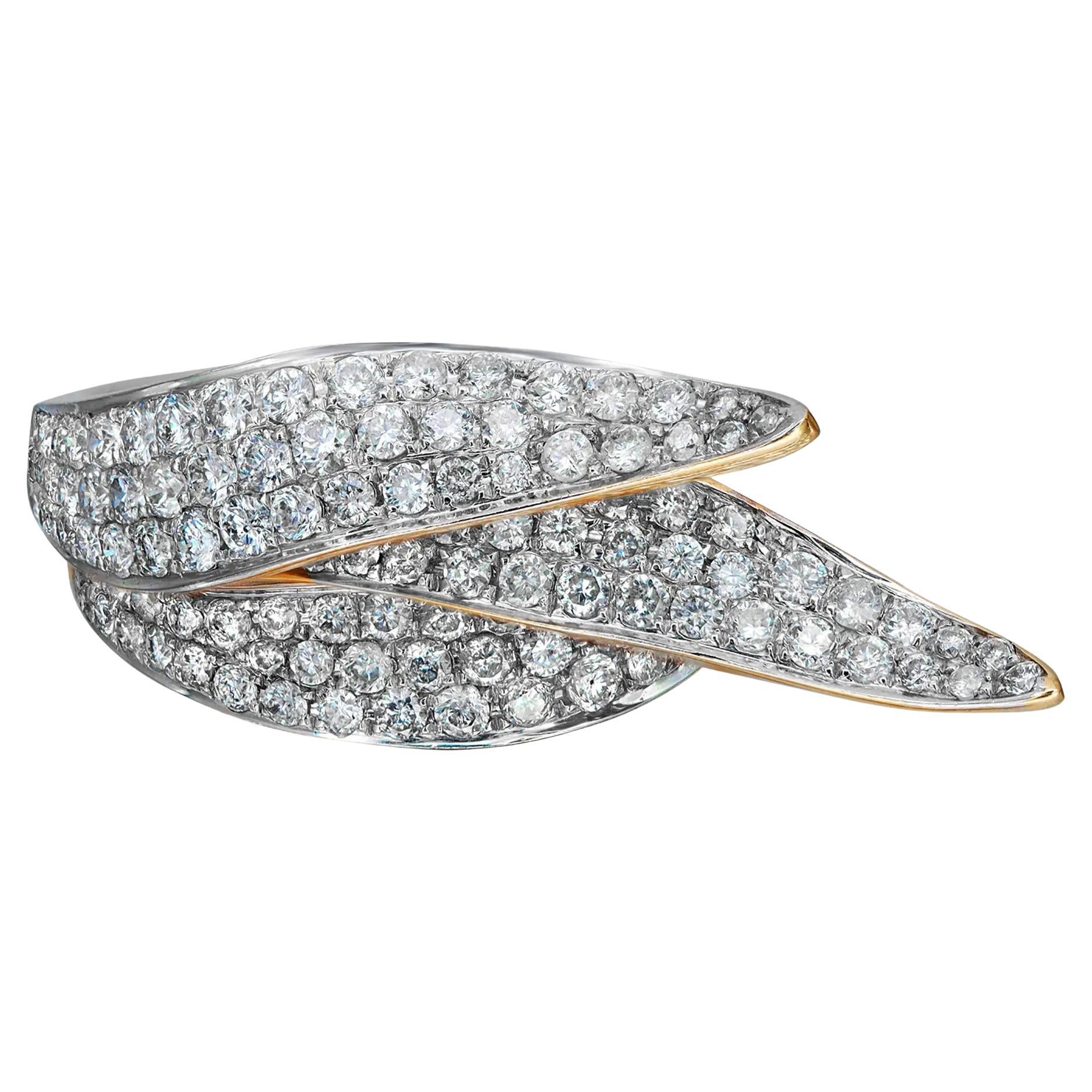 1.47Ctw Pave Set Diamante Taglio Rotondo Donna Anello Cocktail Oro Giallo 14K Misura 7.5
