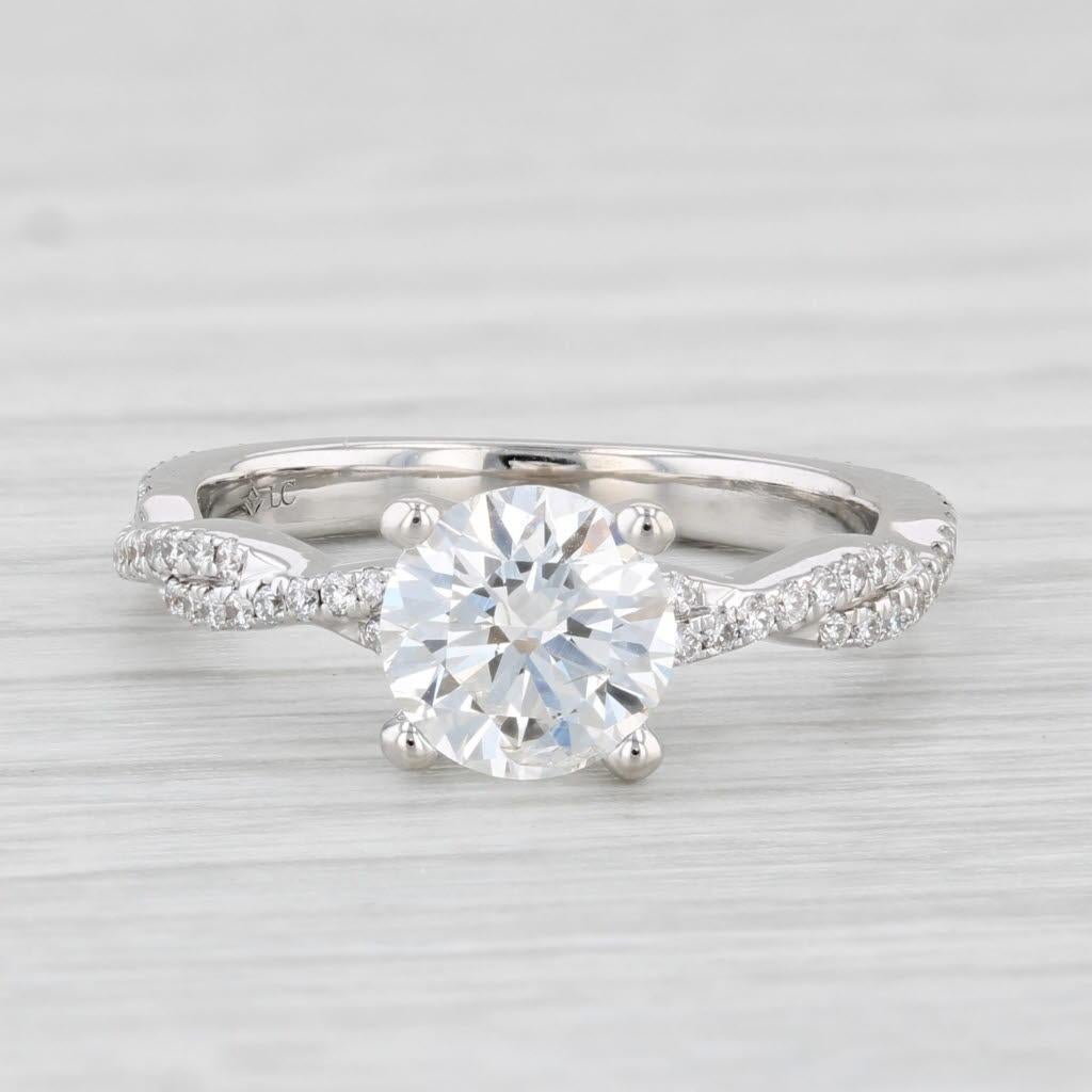 Round Cut 1.47ctw Round Diamond Engagement Ring 18k White Gold Size 5.5