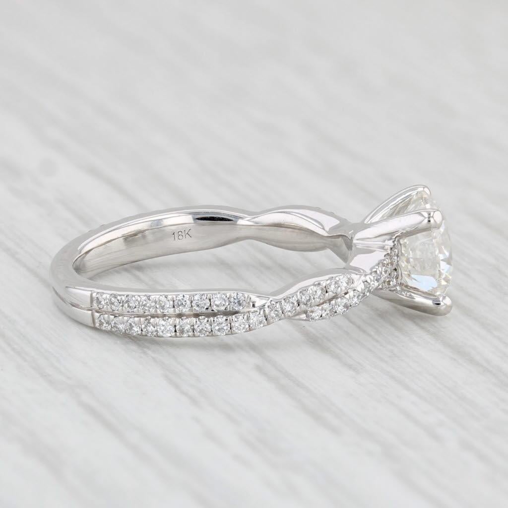 1.47ctw Round Diamond Engagement Ring 18k White Gold Size 5.5 2