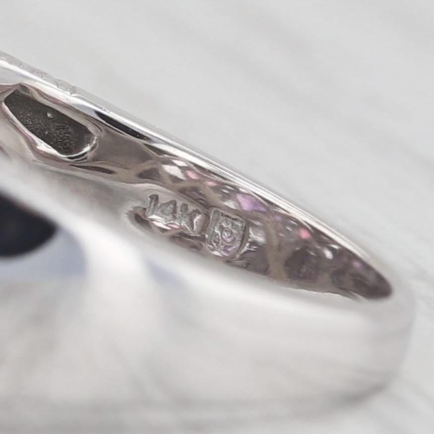 1.47ctw Tourmaline Amethyst Diamond Ring 14k White Gold Size 6.75 3-Stone For Sale 1