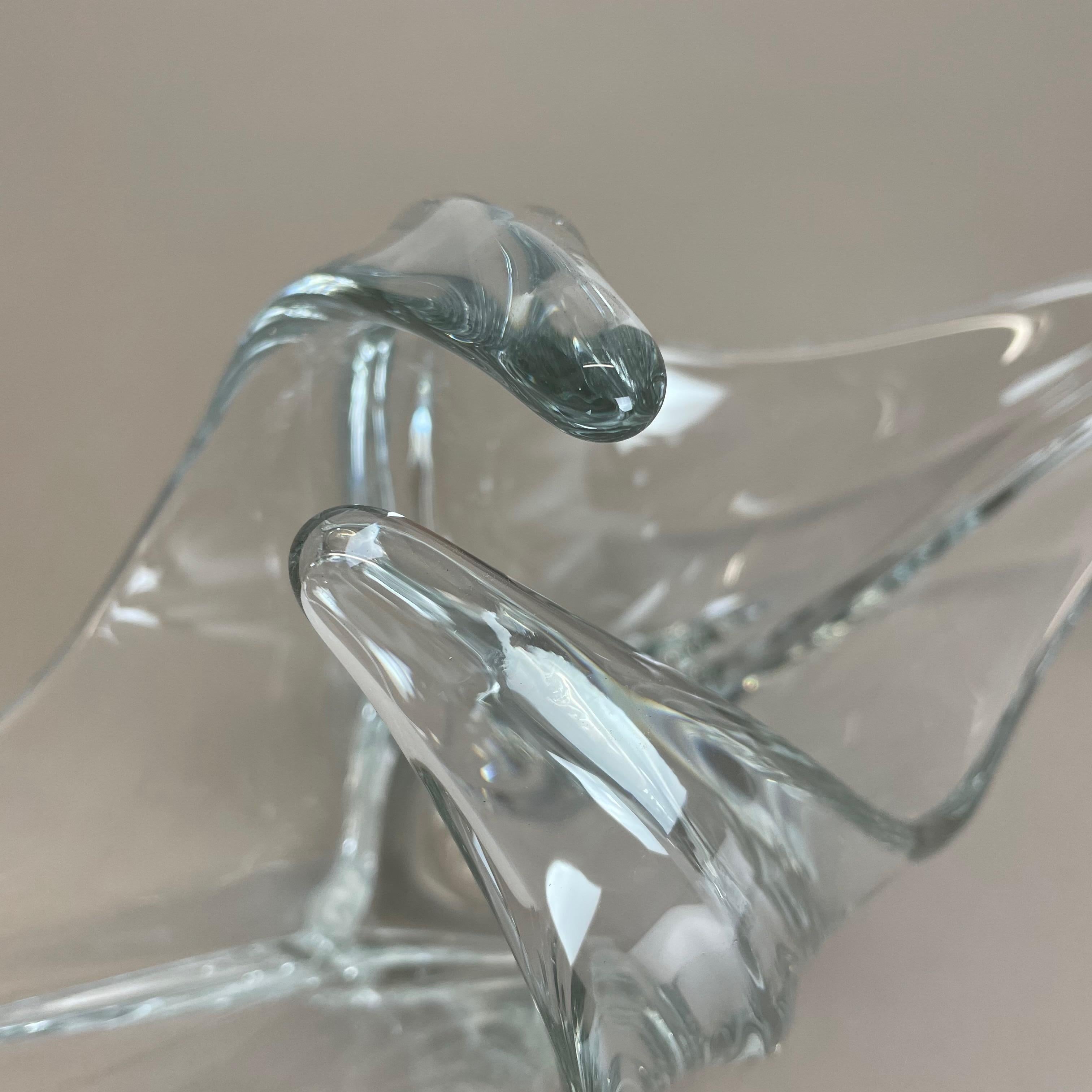 Bol « Lucid » en verre à fleurs de 1,47 kg Centre de table en coquillage de Murano, Italie, 1970 en vente 3