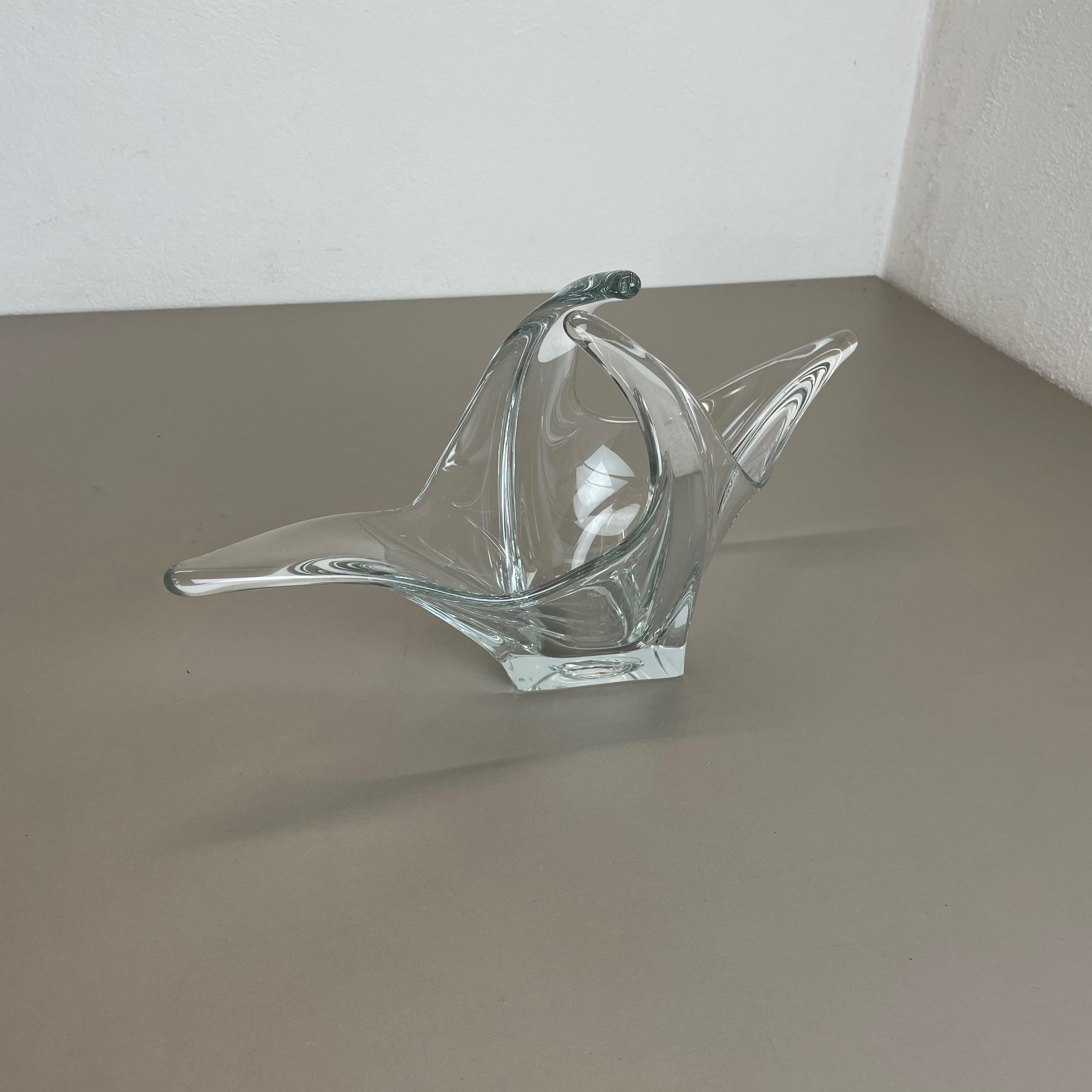 italien Bol « Lucid » en verre à fleurs de 1,47 kg Centre de table en coquillage de Murano, Italie, 1970 en vente