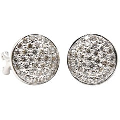 1.48 Carat Diamond 18 Karat White Gold Stud Earrings