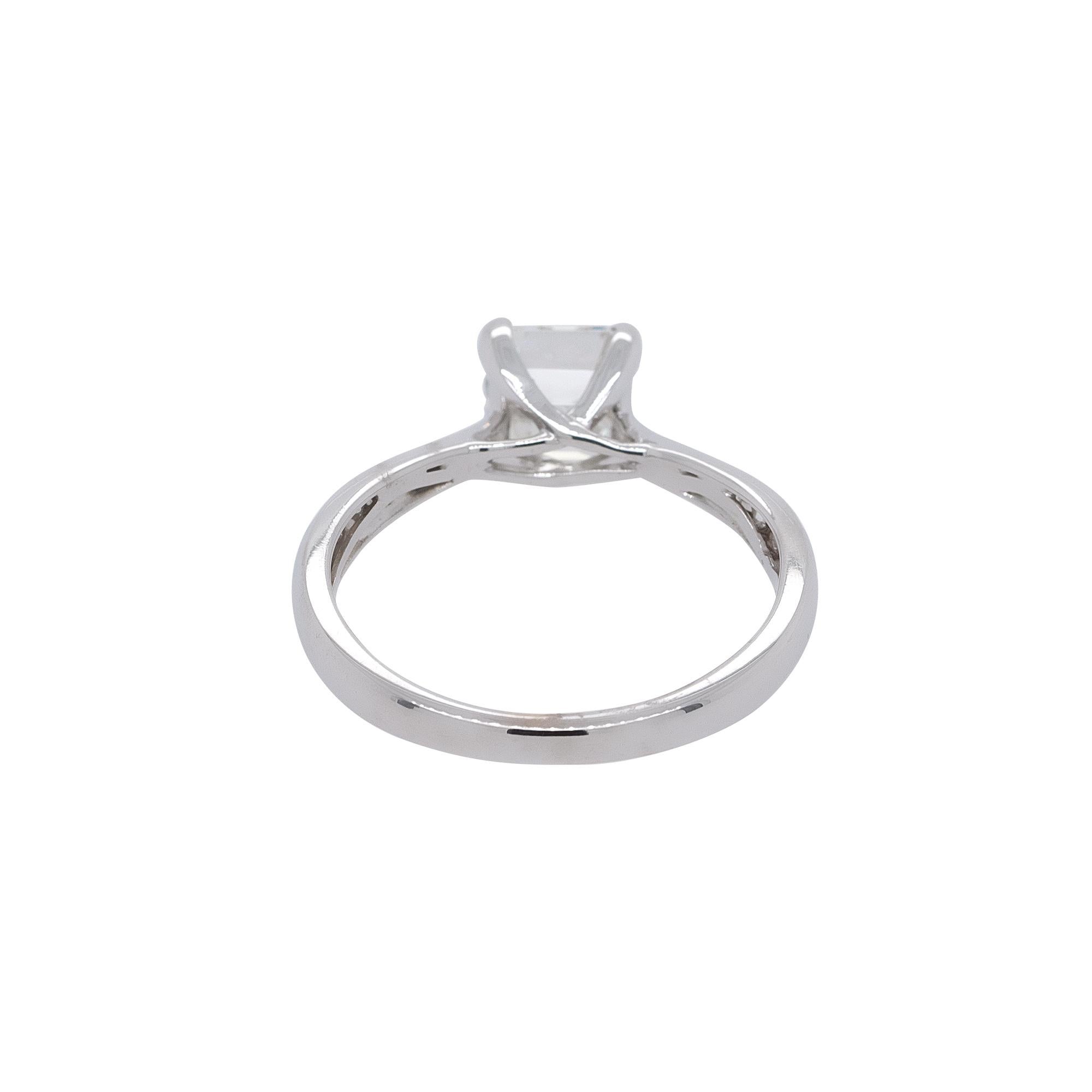 1.48 Carat GIA Emerald Cut Engagement Ring Set For Sale 2