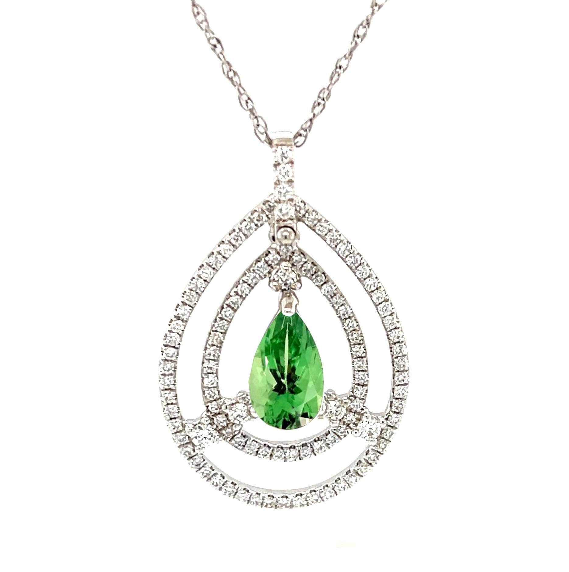 Grenat tsavorite vert de 1,48 carat en forme de poire, pierre prcieuse non sertie et non monte en vente 5