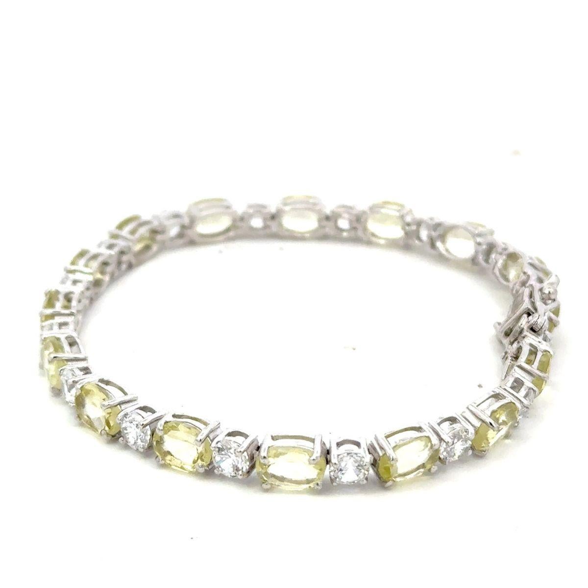 De las mujeres Pulsera de regalo para mamá de cuarzo limón natural de 14,8 quilates en plata 925 en venta