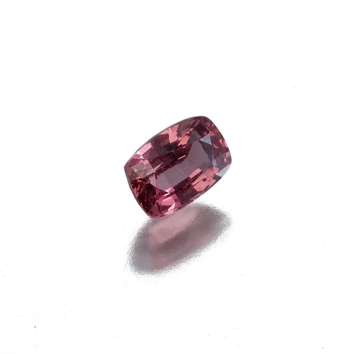 Cushion Cut 1.48 Carat Natural Pink Spinel from Burma For Sale