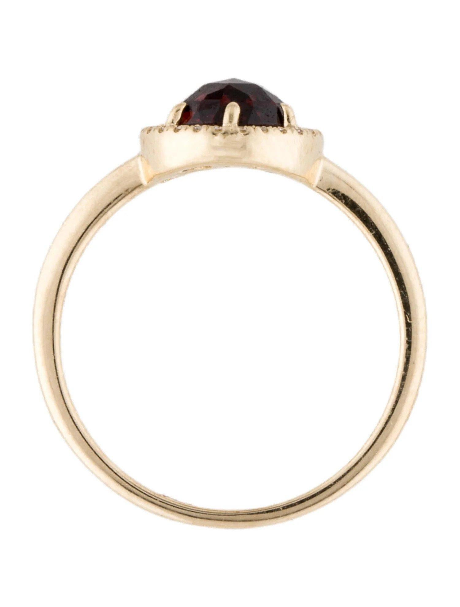 Women's 1.48 Carat Round Garnet & Diamond Yellow Gold Ring For Sale