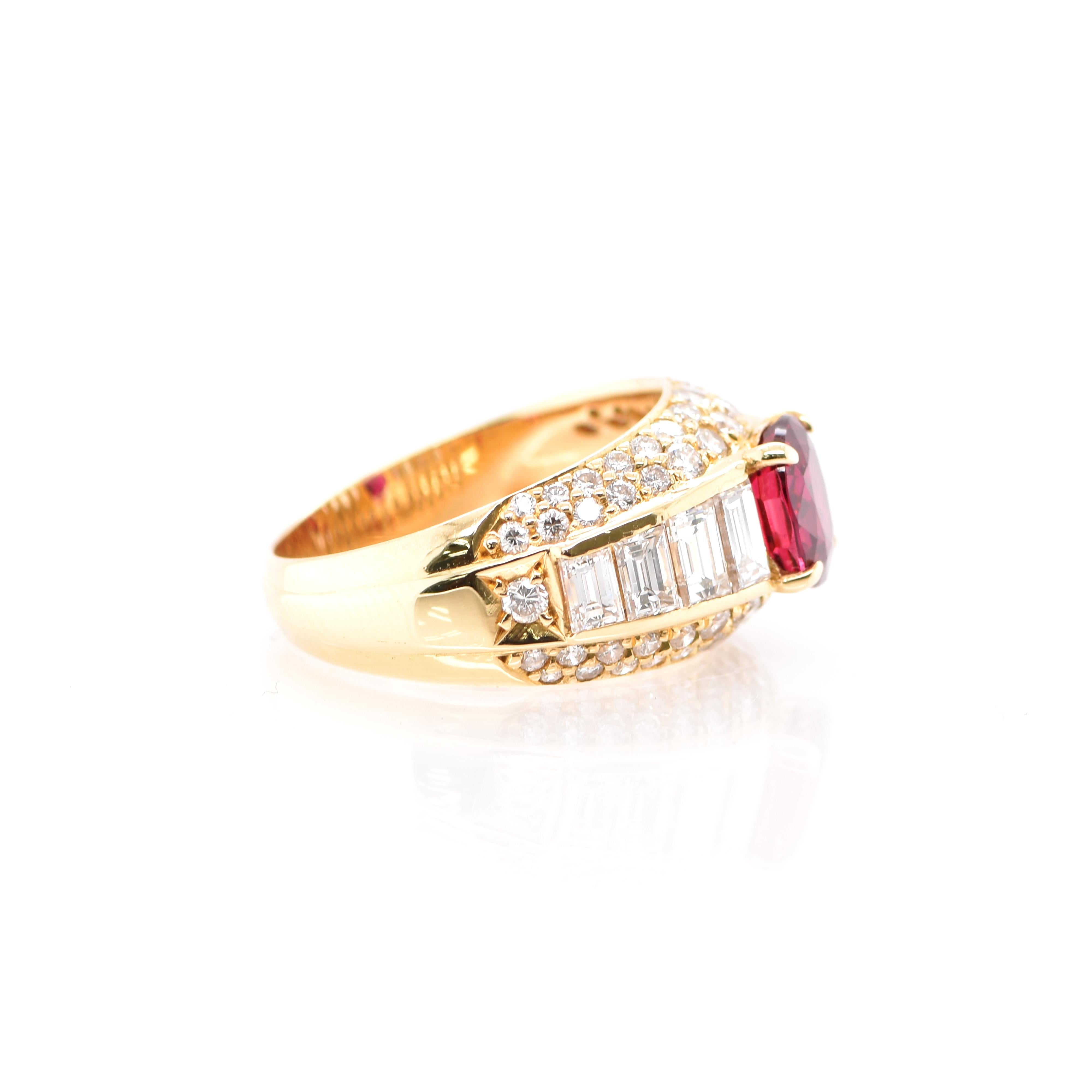Women's 1.48 Carat Ruby and Diamond Band Ring Set in 18 Karat Gold
