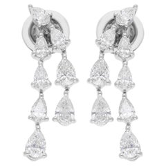 1.48 Carat SI/H Boucles d
oreilles diamant poire taille brillant 14 Karat White Gold Jewelry