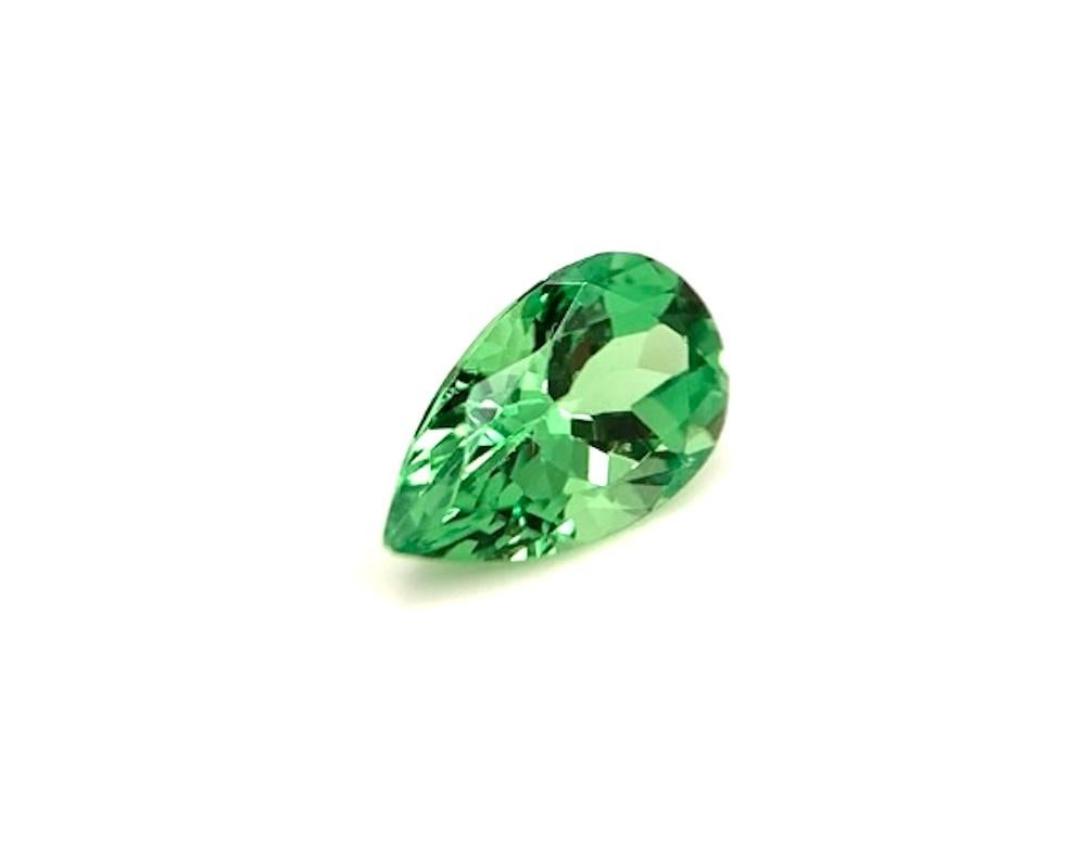 Artisan 1.48 Carat Green Tsavorite Garnet Pear Shape, Unset Loose Unmounted Gemstone For Sale