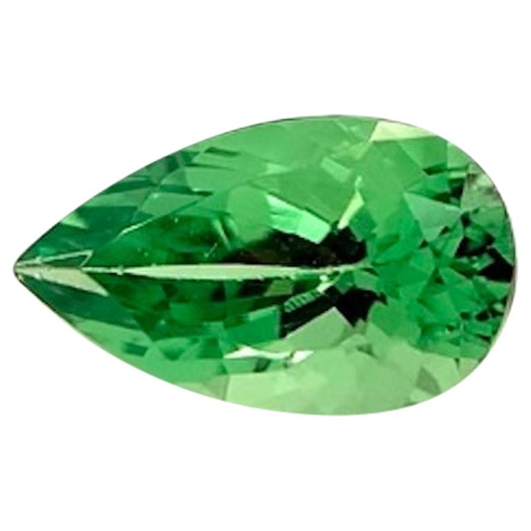1.48 Carat Green Tsavorite Garnet Pear Shape, Unset Loose Unmounted Gemstone For Sale
