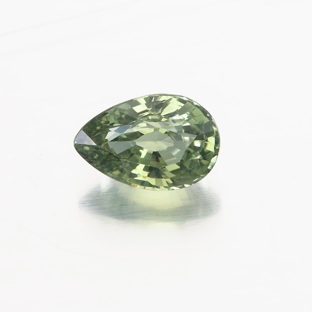 1.48 carat Yellowish Green Sapphire from Madagascar Lotus certified
Cutting style: Pear Faceted brilliant
Dimensions: 8.52 x 5.62 x 3.89 mm
Weight: 1.48 carat
No Heat
Lotus certificate report number: 8987-1600