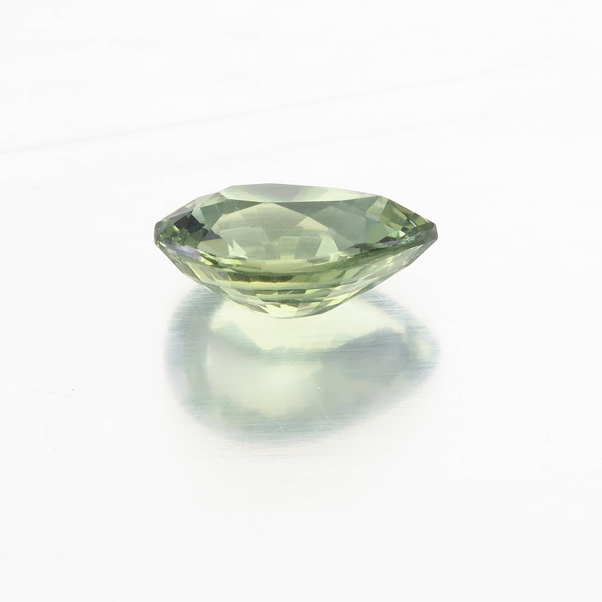 Pear Cut 1.48 Carat Yellowish Green Sapphire from Madagascar Lotus Certified For Sale