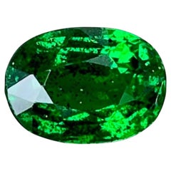 1.48 carats Bright Green Tsavorite Garnet Stone Oval Cut Kenyan Gemstone