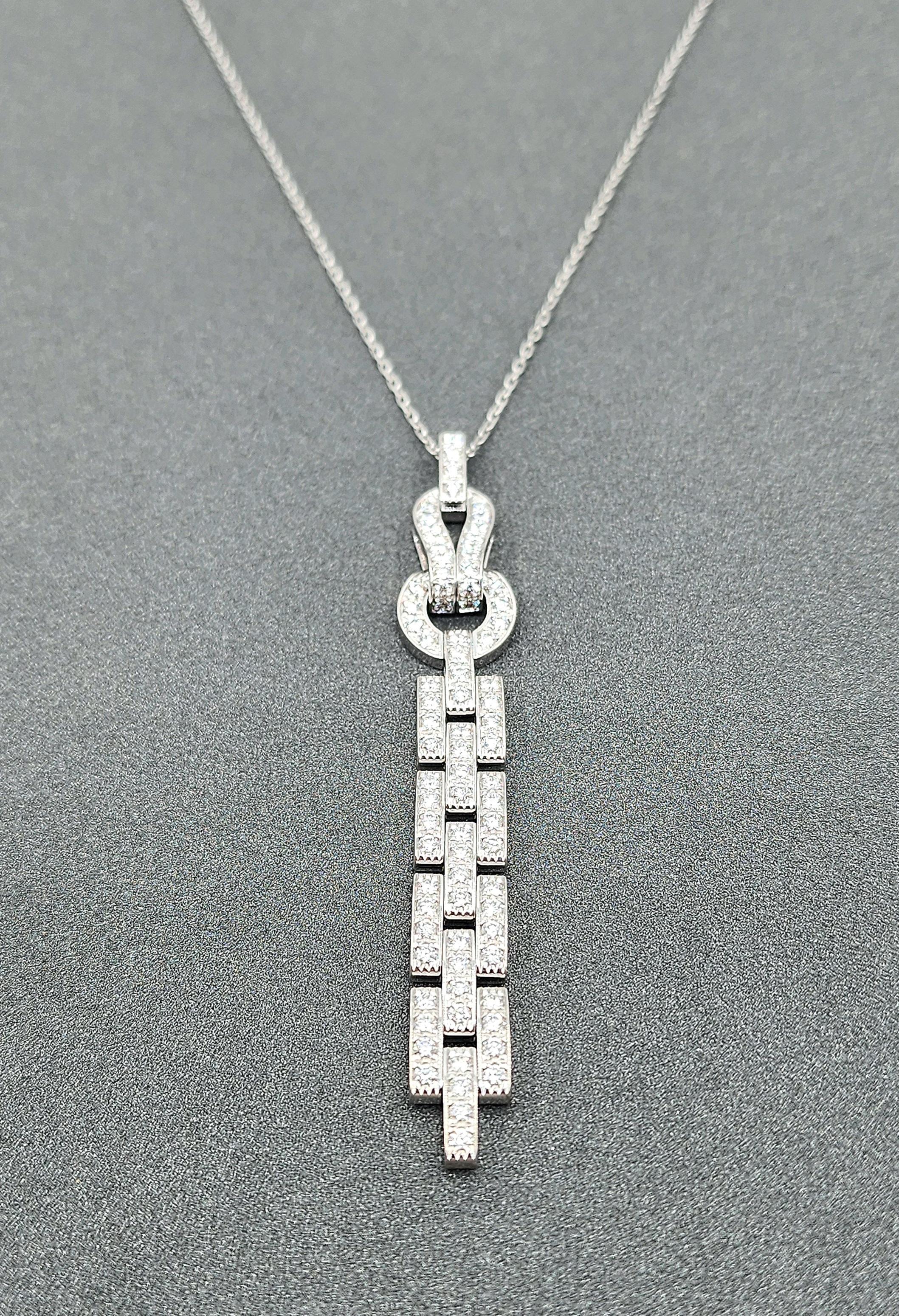 Round Cut 1.48 ct Cartier Agrafe necklace